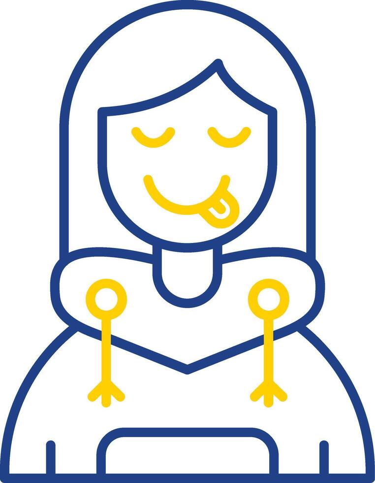 Tongue Line Two Color  Icon vector