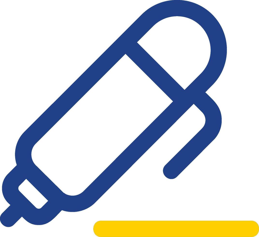 Pen 1 Line Two Color  Icon vector