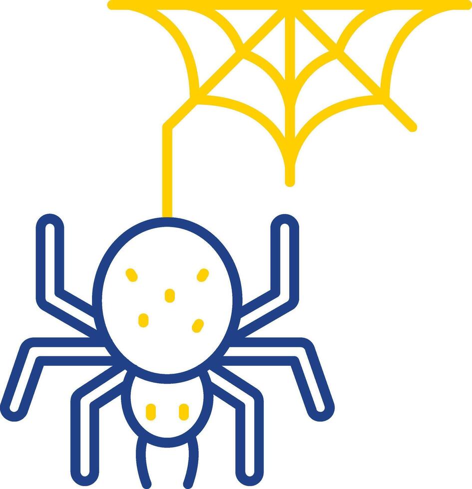 Spider Line Two Color Icon vector