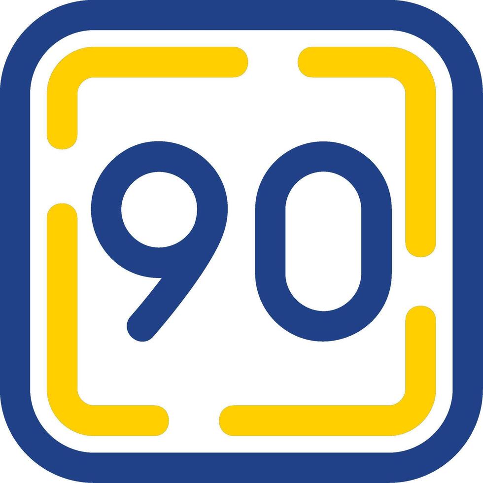 Ninety Line Two Color Icon vector