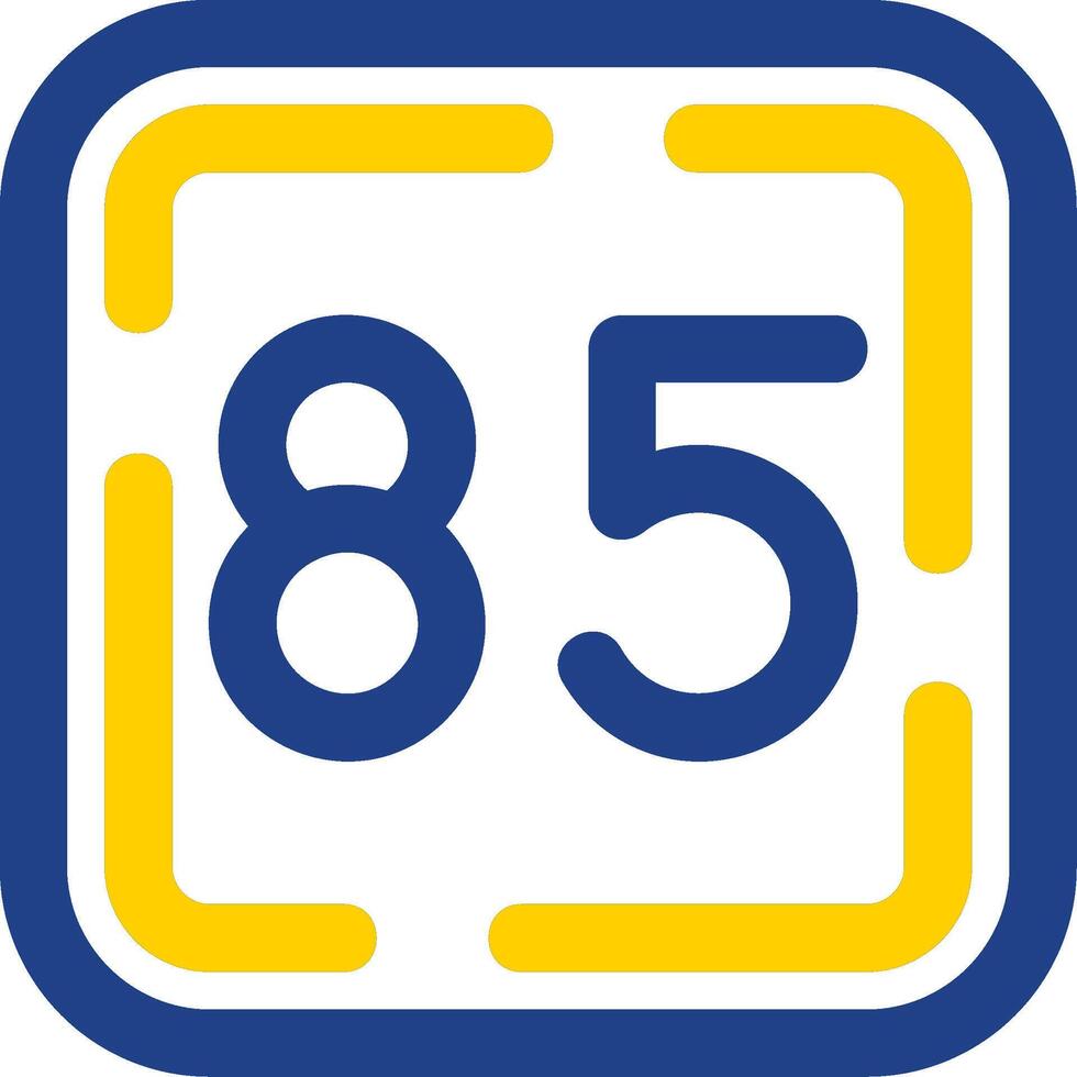 Eighty Five Line Two Color Icon vector