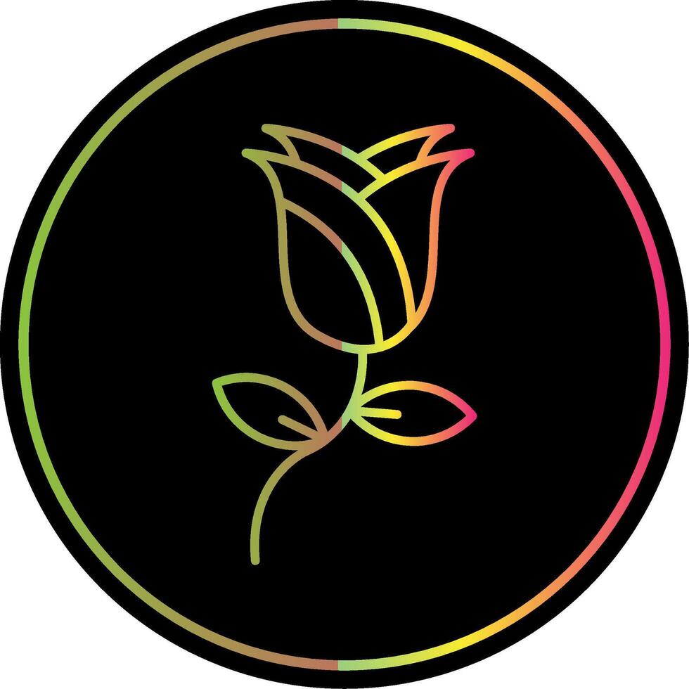 Rose Line Gradient Due Color Icon vector