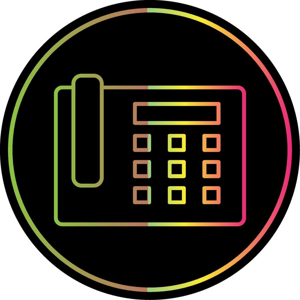 Landline Line Gradient Due Color Icon vector