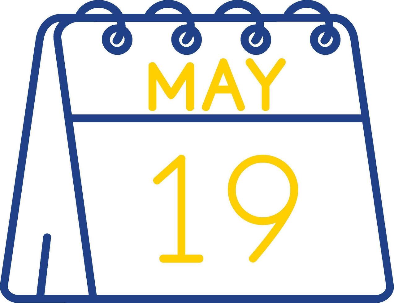 19th of May Line Two Color Icon vector