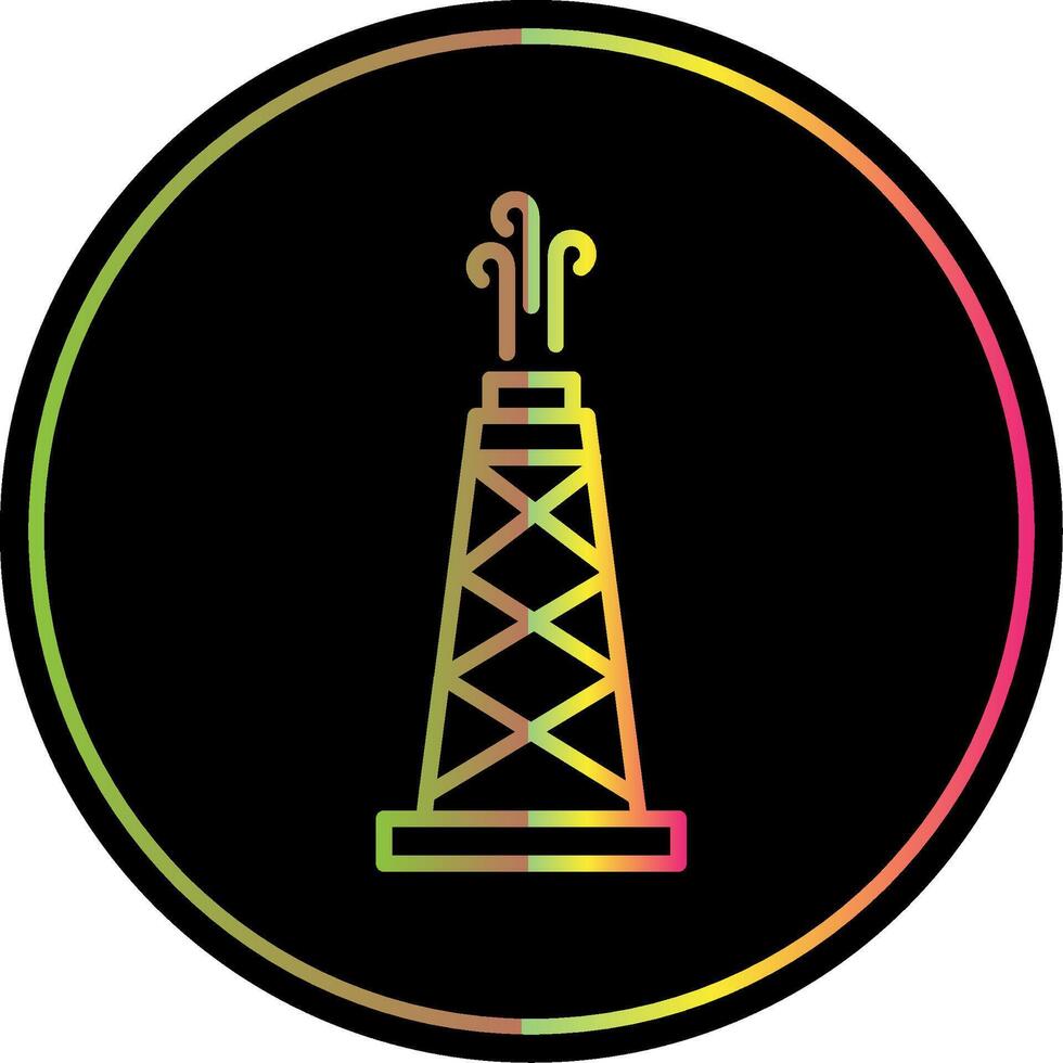 Oil Field Line Gradient Due Color Icon vector