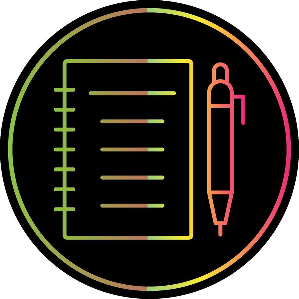 Notebook Line Gradient Due Color Icon vector