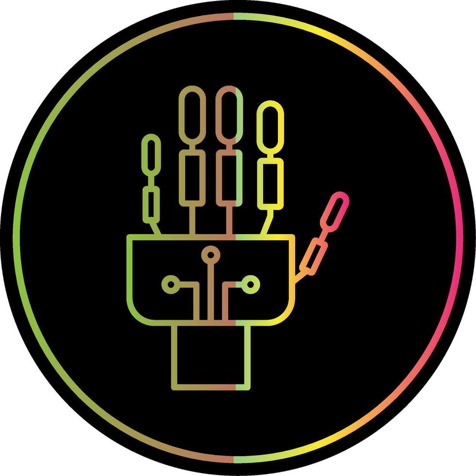 Robotics hand Line Gradient Due Color Icon vector