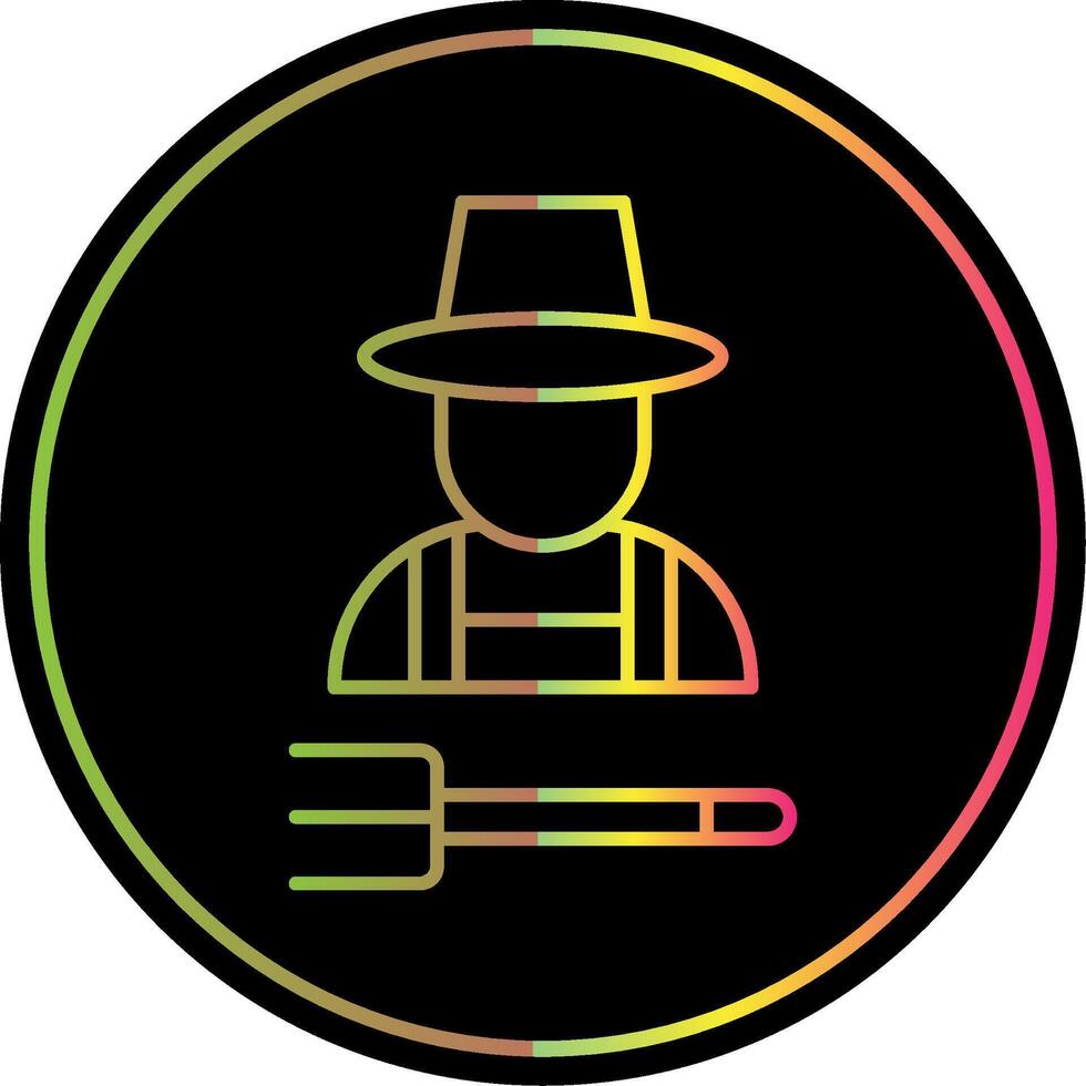 Farmer Line Gradient Due Color Icon vector