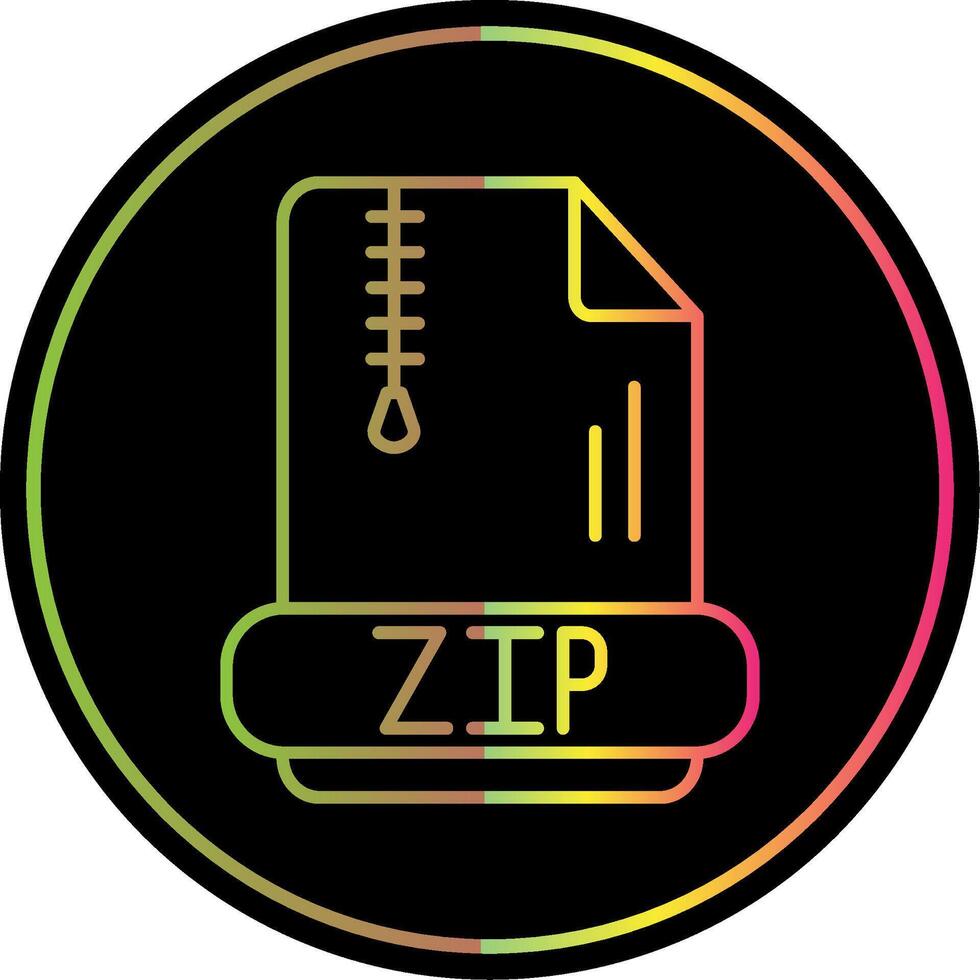Zip Line Gradient Due Color Icon vector
