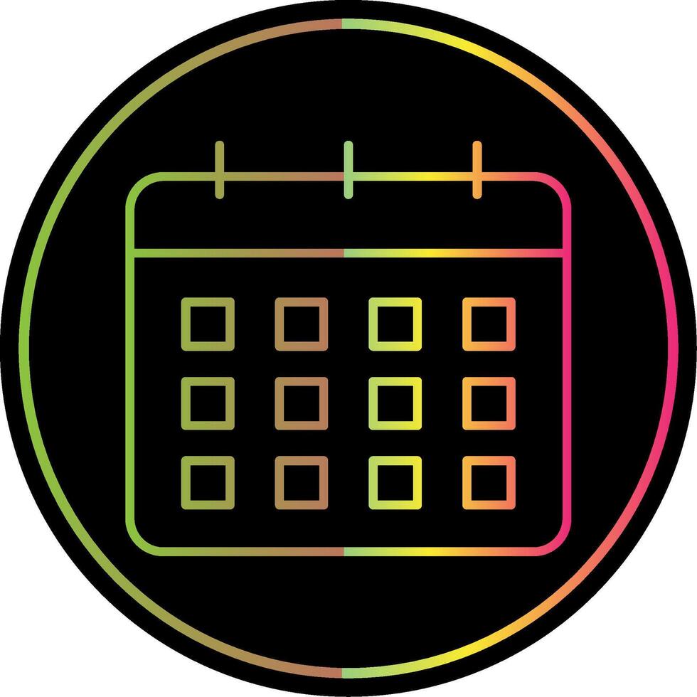 Calendar Line Gradient Due Color Icon vector