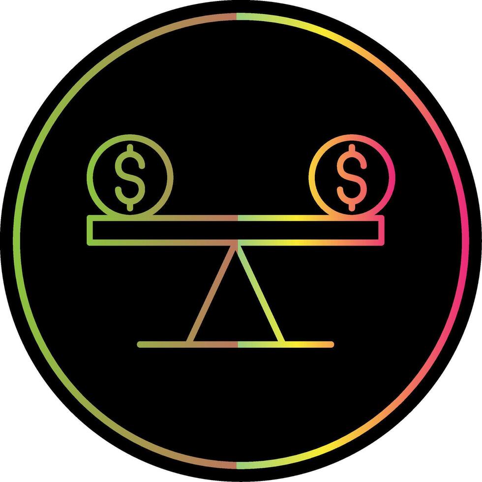 Leverage Line Gradient Due Color Icon vector