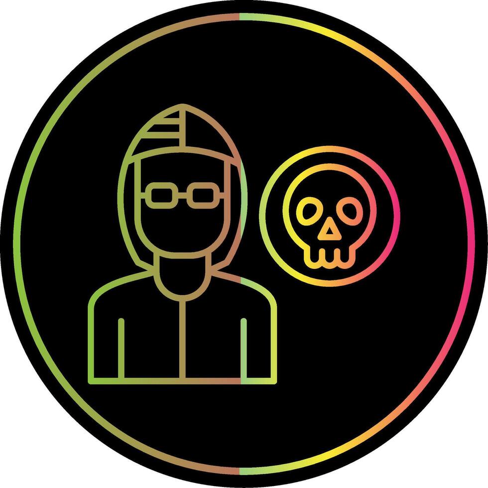 Robber Line Gradient Due Color Icon vector