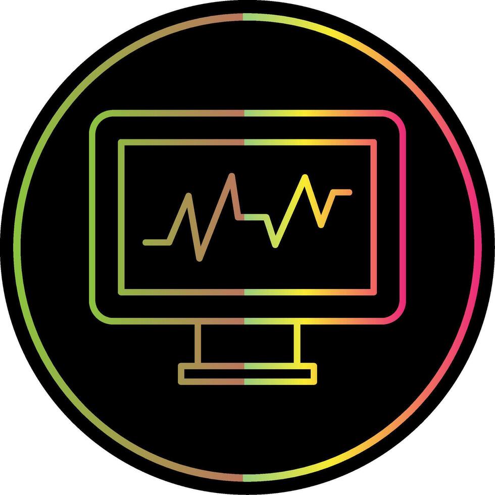 Cardiac Monitor Line Gradient Due Color Icon vector