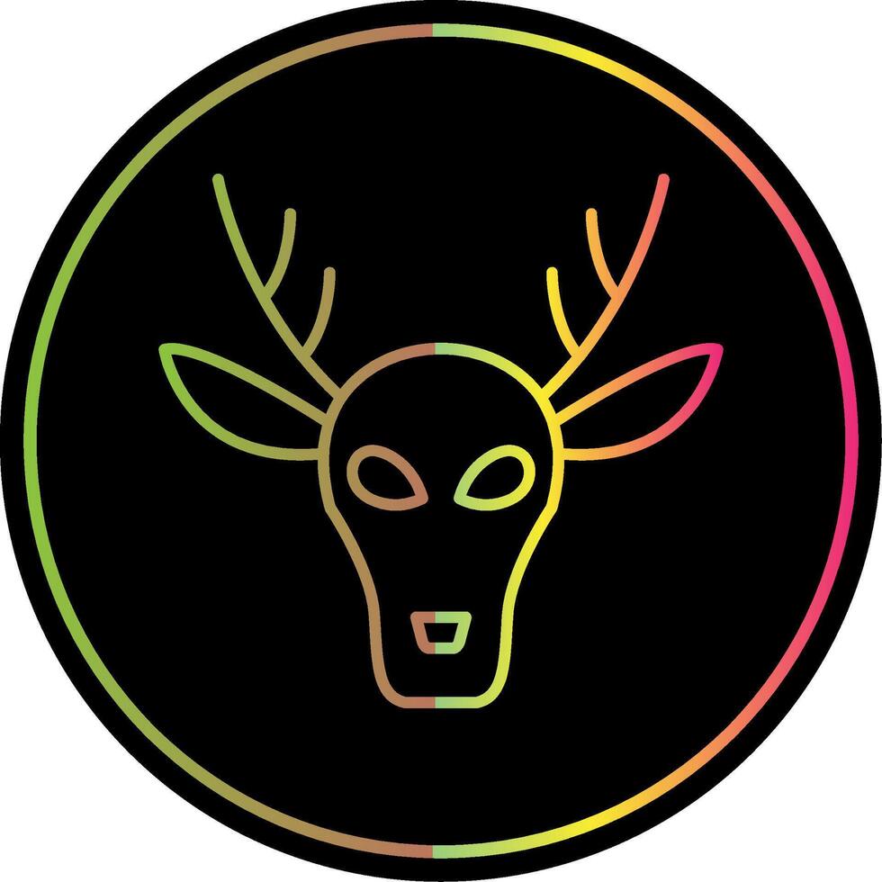Deer Line Gradient Due Color Icon vector
