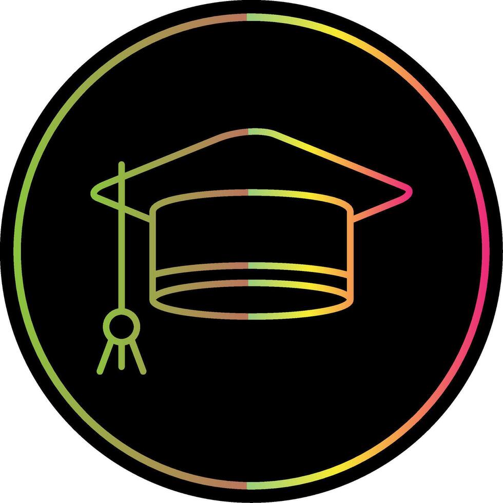 Mortarboard Line Gradient Due Color Icon vector