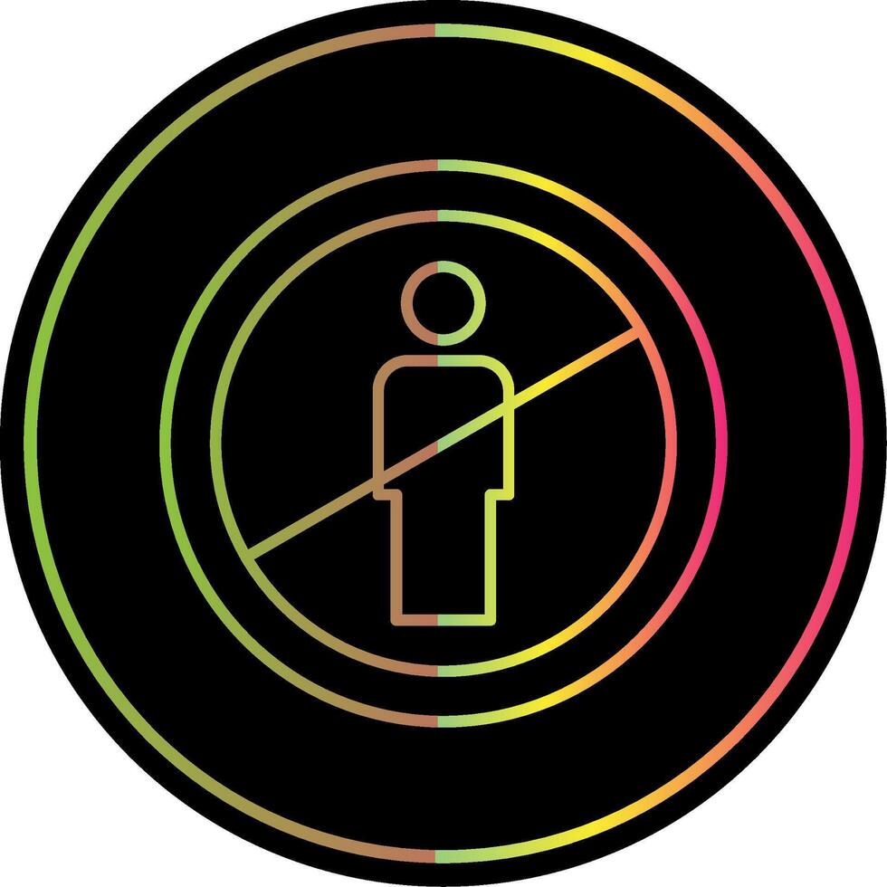 No Entry Line Gradient Due Color Icon vector