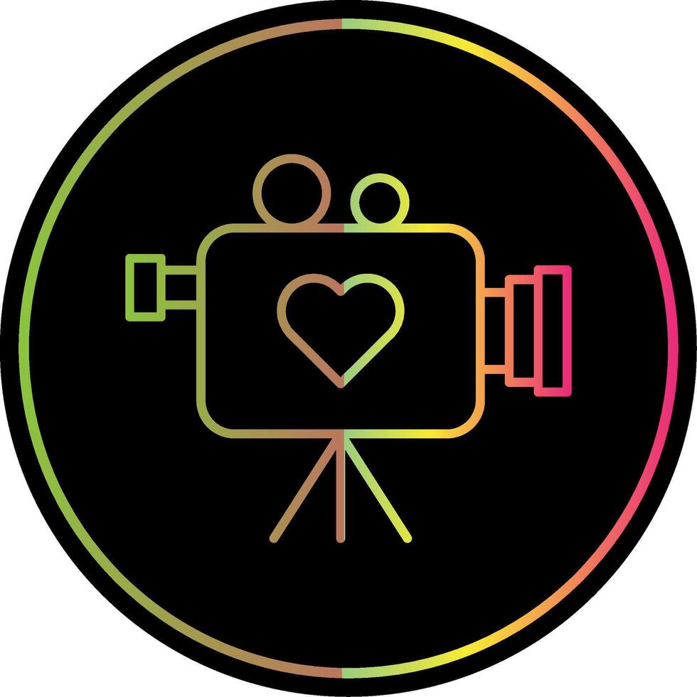 Wedding Video Line Gradient Due Color Icon vector