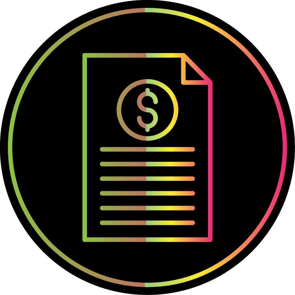 Invoice Line Gradient Due Color Icon vector