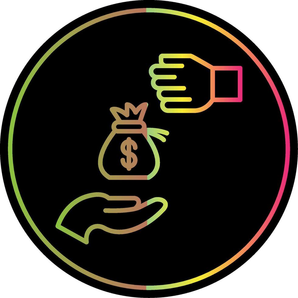 Bribery Line Gradient Due Color Icon vector
