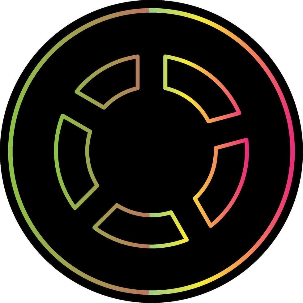 Pie Chart Line Gradient Due Color Icon vector