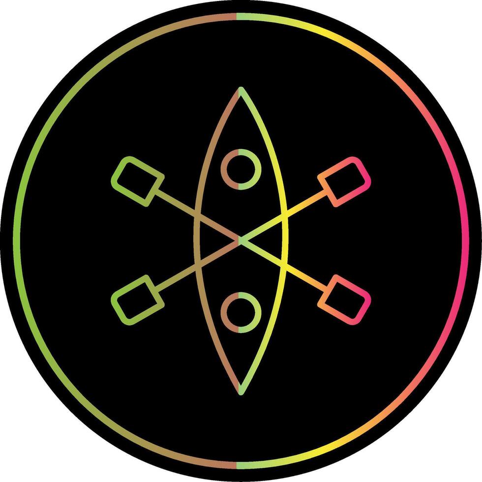 Kayak Line Gradient Due Color Icon vector
