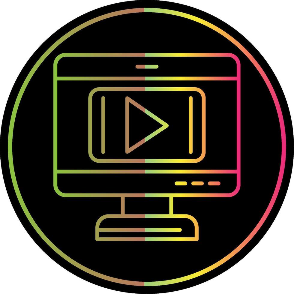 Video Player Line Gradient Due Color Icon vector