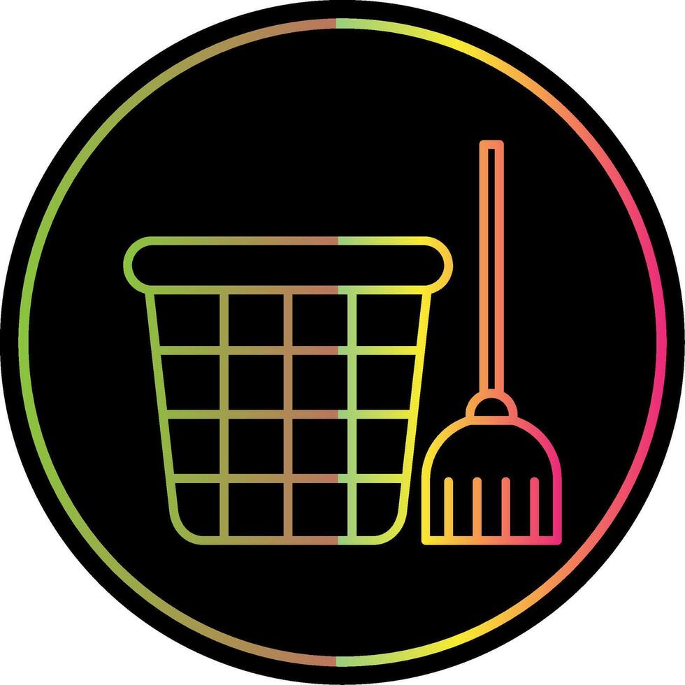 Mop Line Gradient Due Color Icon vector