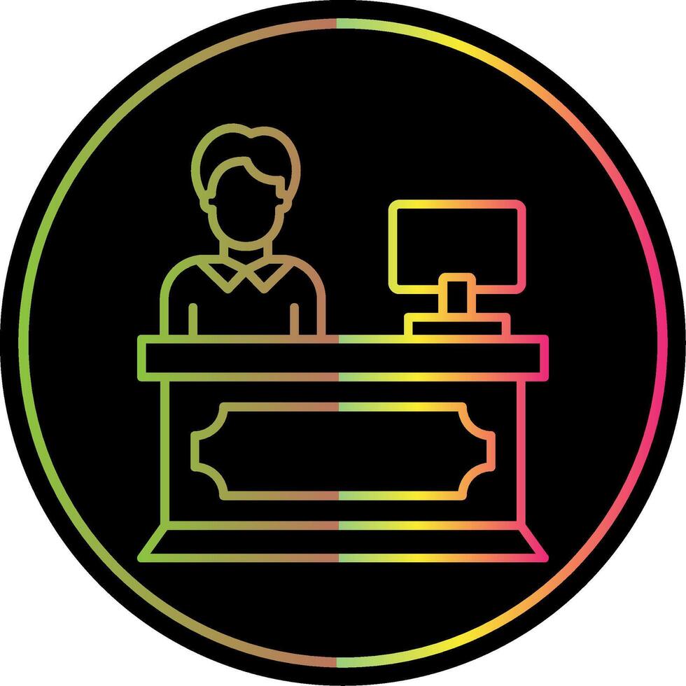 Reception Line Gradient Due Color Icon vector