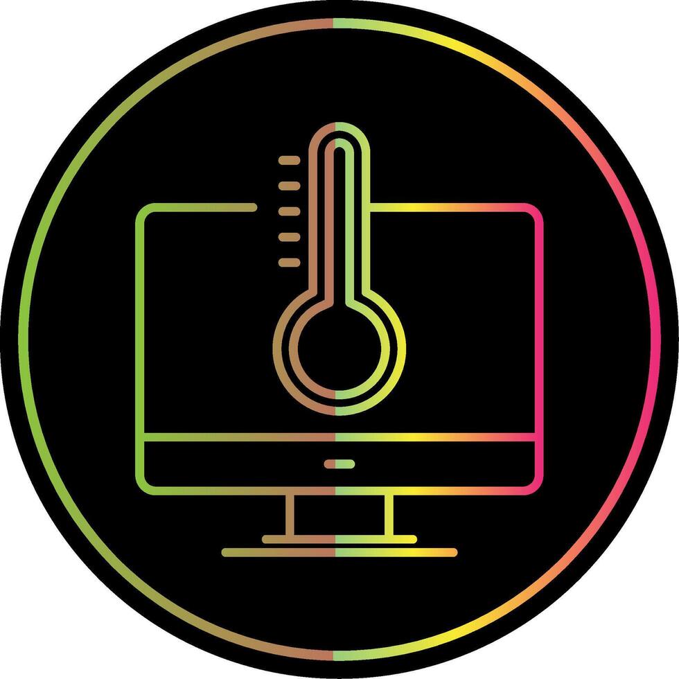 Temperature Line Gradient Due Color Icon vector