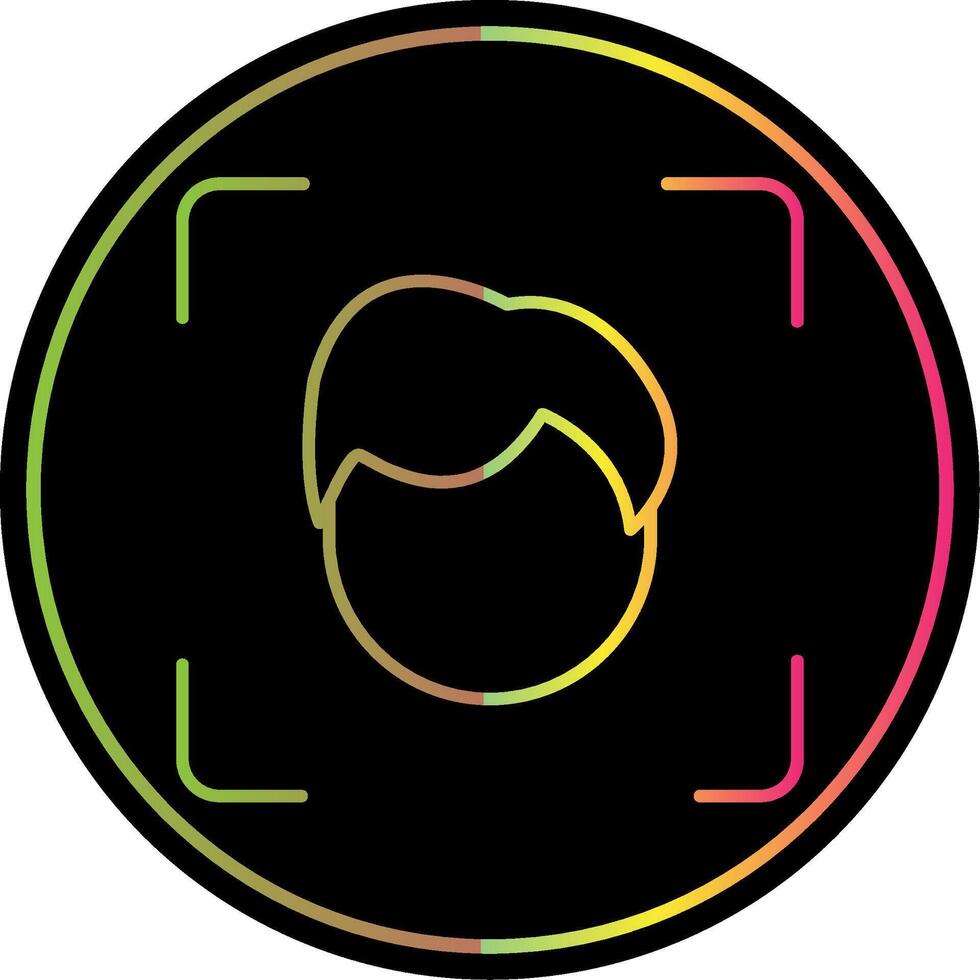 Face Scan Line Gradient Due Color Icon vector