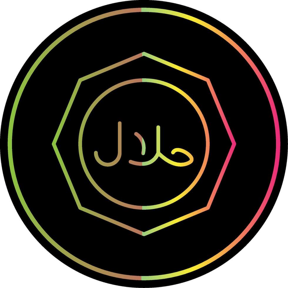 Halal Line Gradient Due Color Icon vector