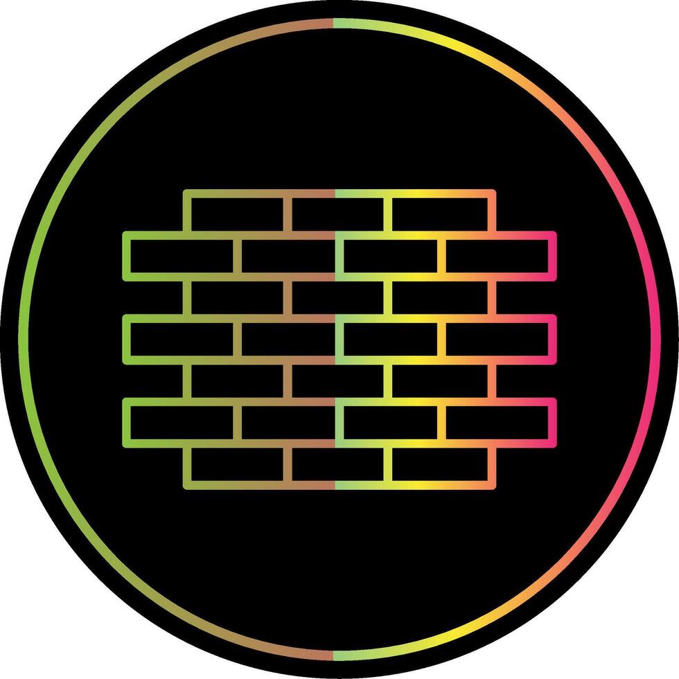 Brick Wall Line Gradient Due Color Icon vector