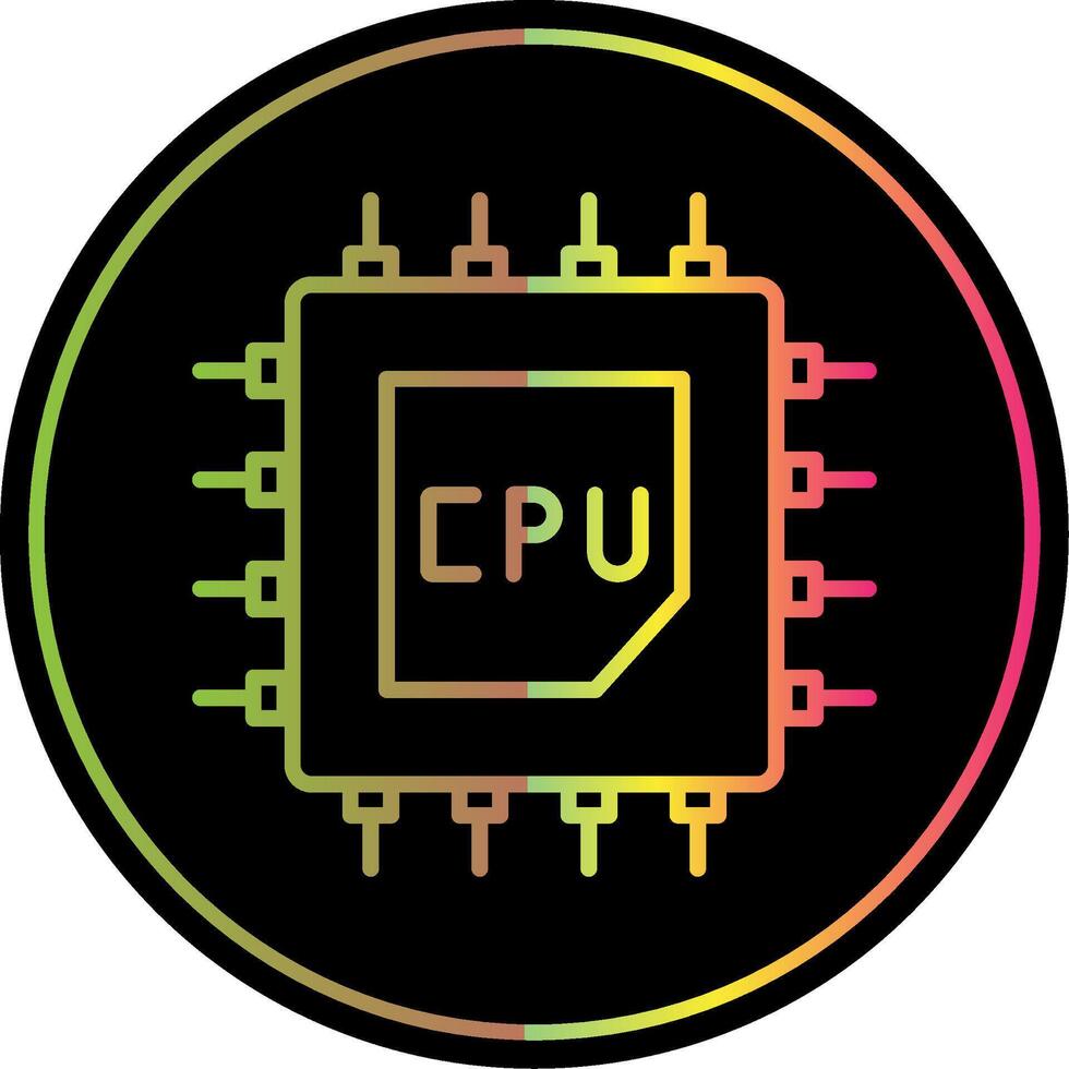 Processor Line Gradient Due Color Icon vector