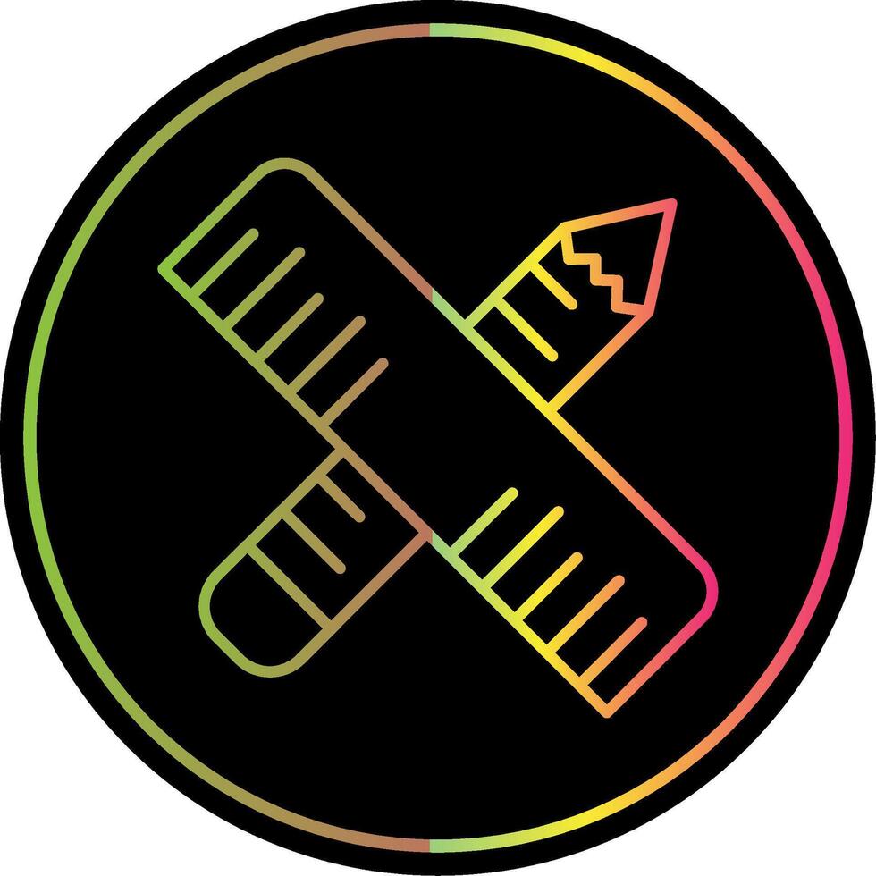 Pencil Line Gradient Due Color Icon vector