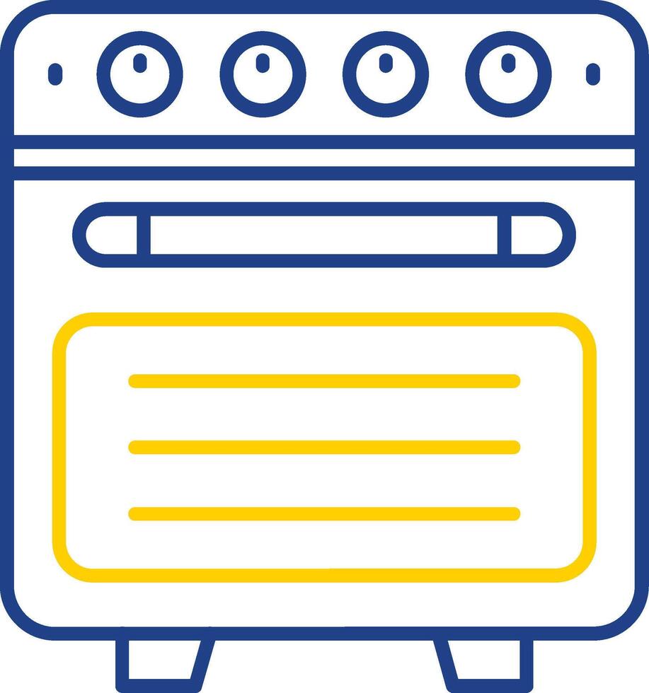 Oven Line Two Color Icon vector
