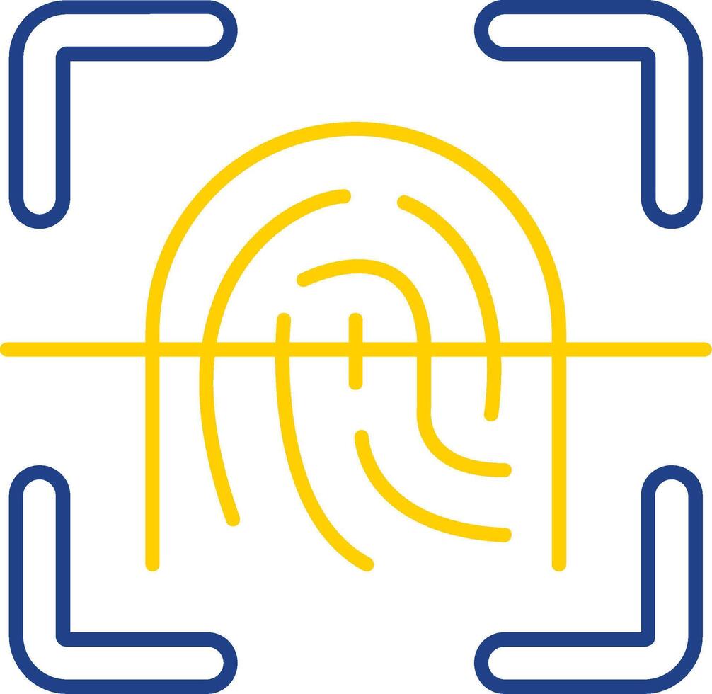 Finger print Line Two Color Icon vector