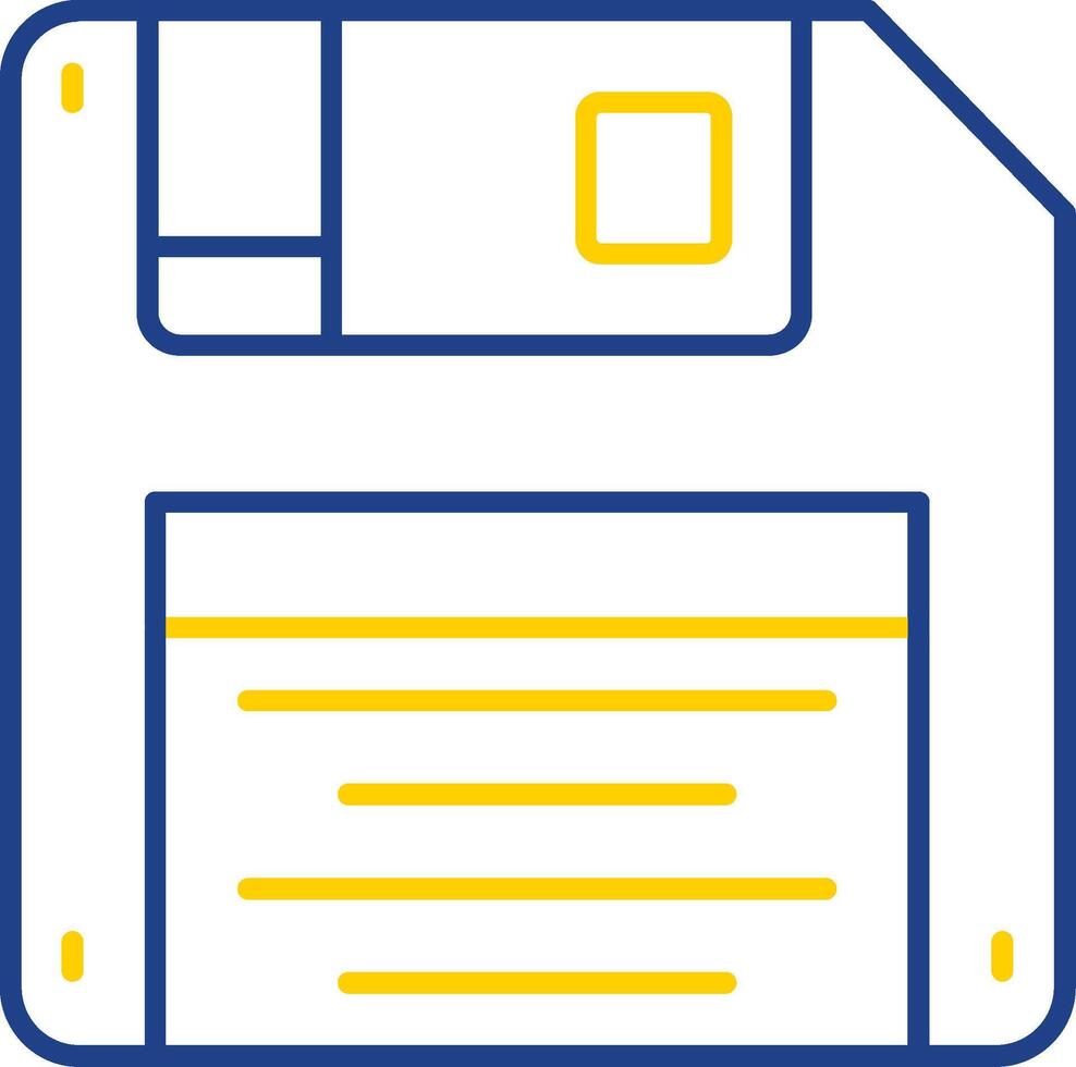 Floppy disk Line Two Color Icon vector