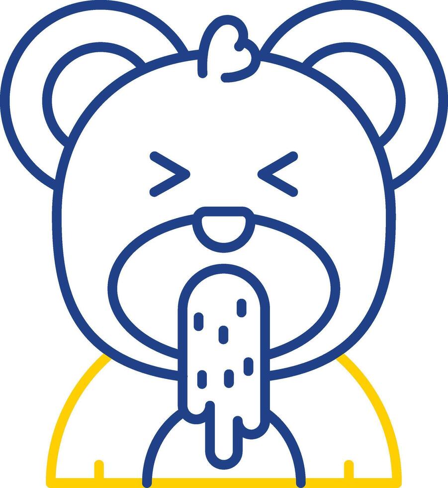 Vomit Line Two Color Icon vector