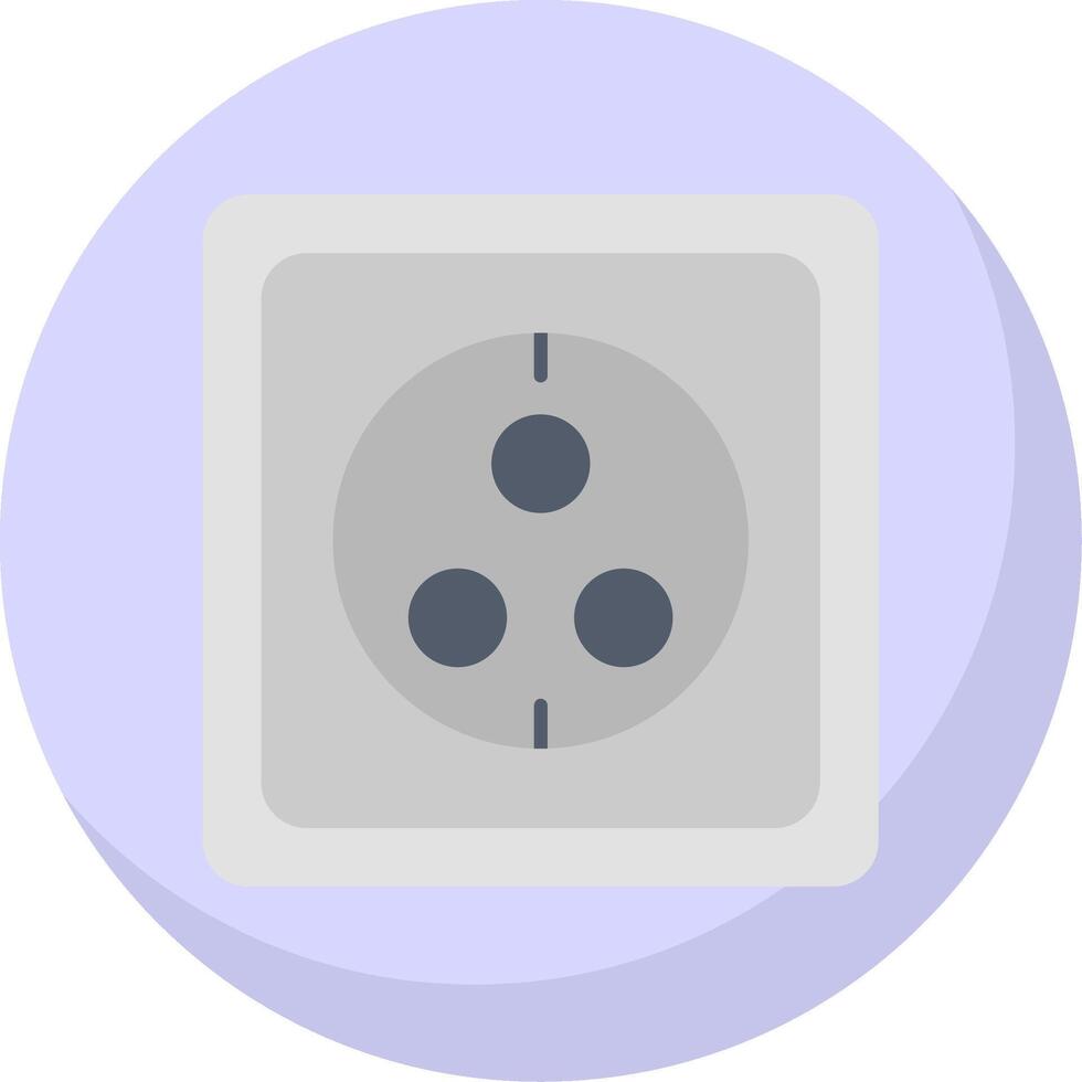 Wall Socket Flat Bubble Icon vector