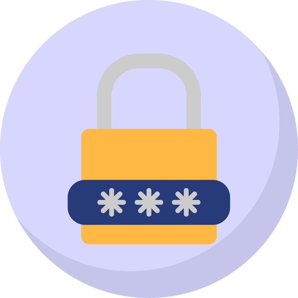 Lock Flat Bubble Icon vector