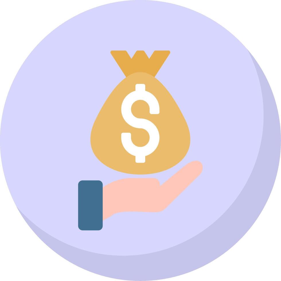 Money Bag Flat Bubble Icon vector