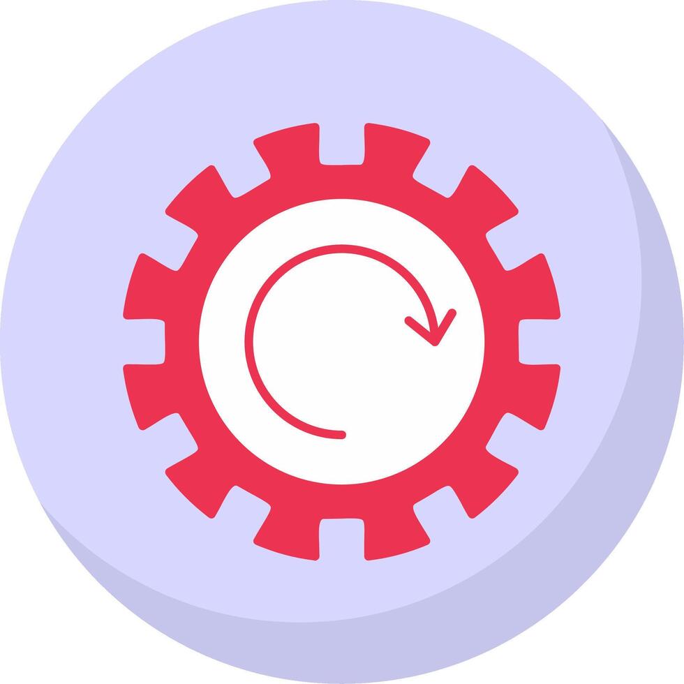 Gear Wheel Drawing Flat Bubble Icon vector