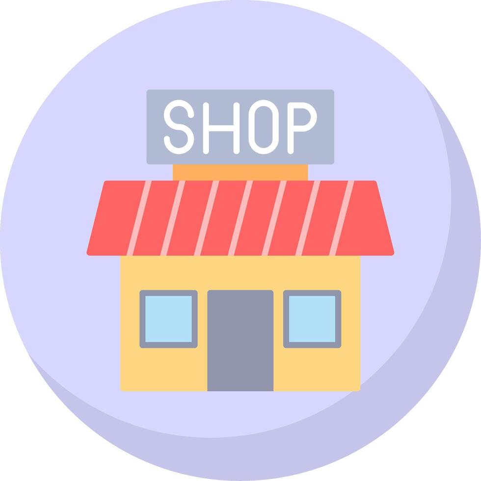 Shop Flat Bubble Icon vector