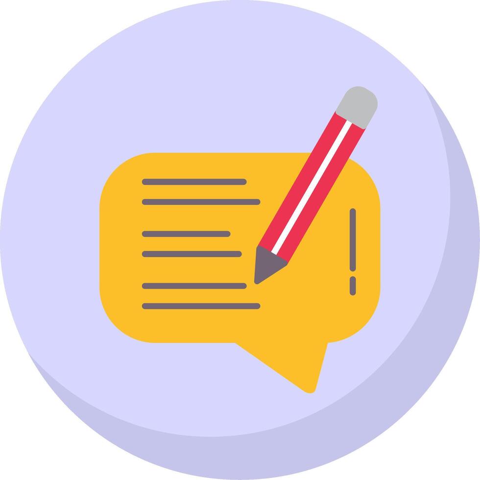 Write Message Flat Bubble Icon vector