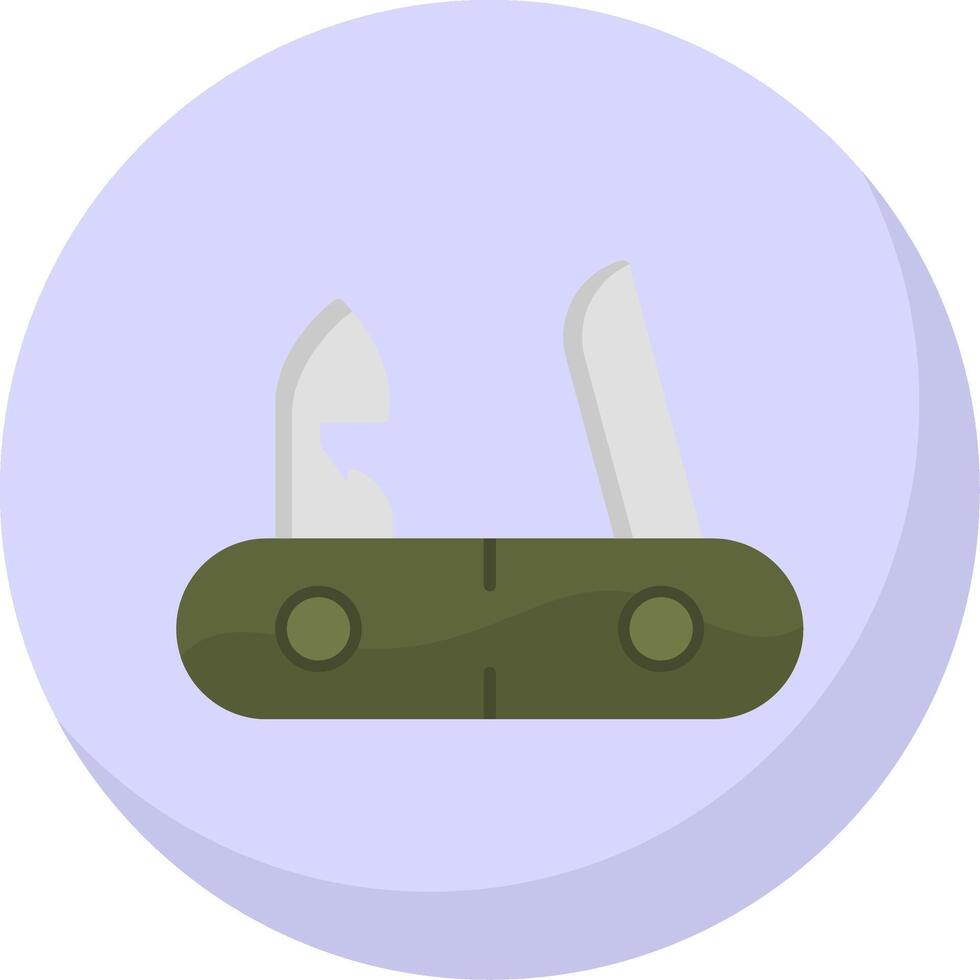 suizo cuchillo plano burbuja icono vector