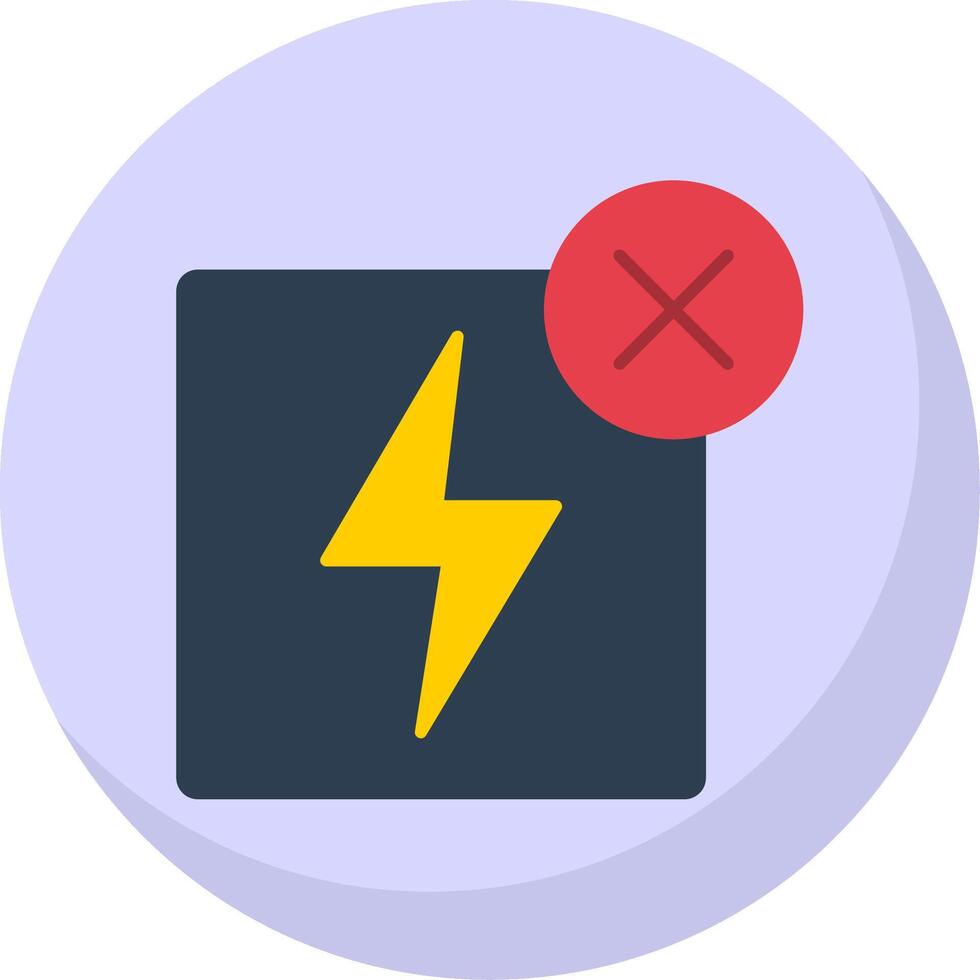 No Electricity Flat Bubble Icon vector