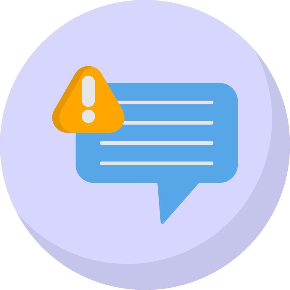 Warning Flat Bubble Icon vector