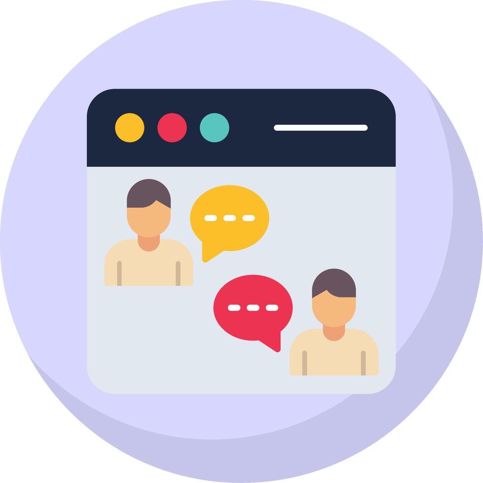 Online Chat Flat Bubble Icon vector