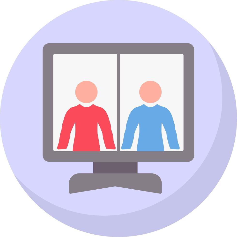 Online Meeting Flat Bubble Icon vector