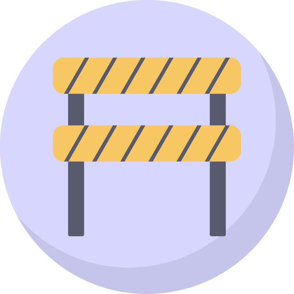 Road Block Flat Bubble Icon vector